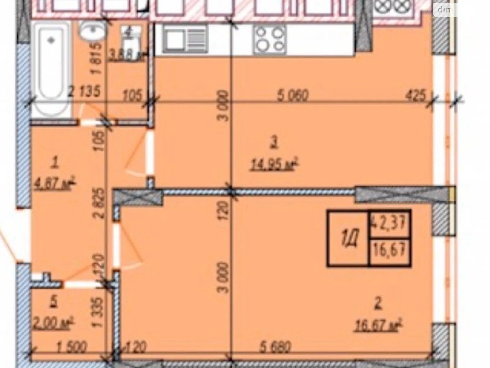 Продается 1-комнатная квартира 43 кв. м в Хмельницком - фото 2