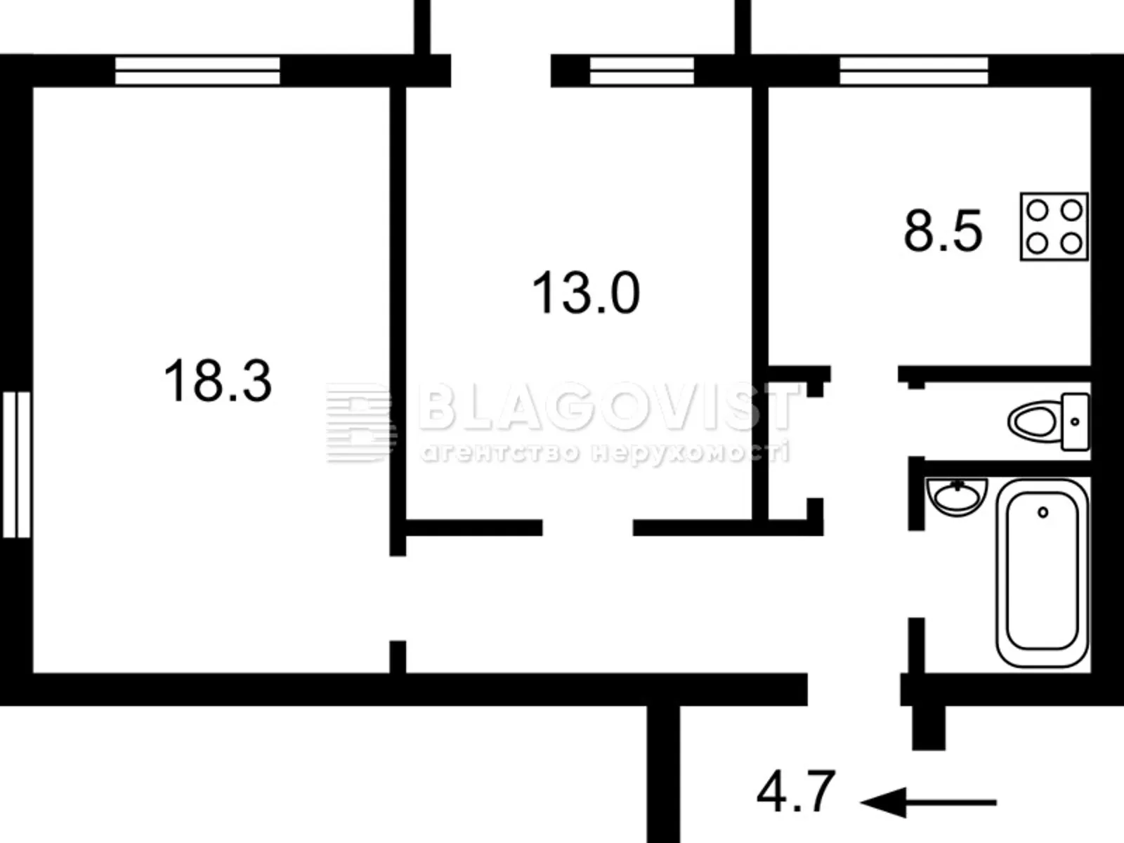 Продается 2-комнатная квартира 60 кв. м в Киеве - фото 2