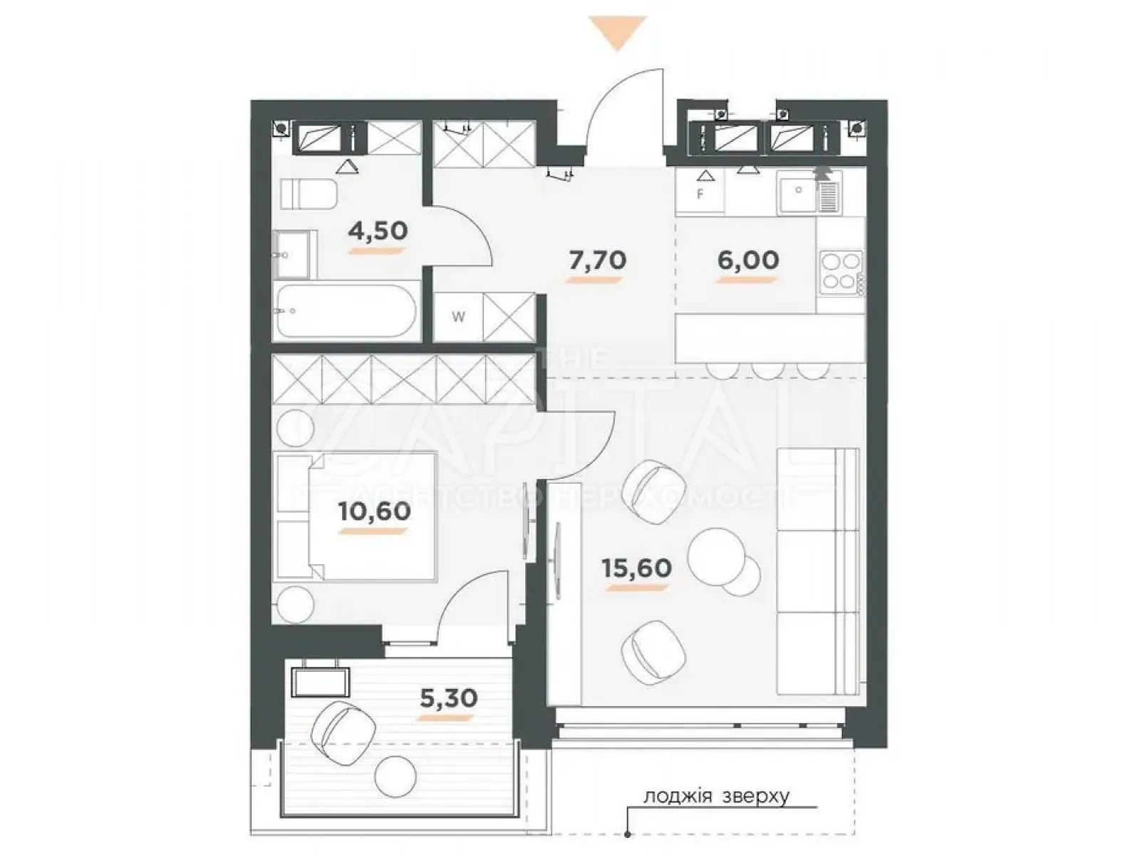 Продается 1-комнатная квартира 48.4 кв. м в Киеве, ул. Драгоманова, 31 - фото 1