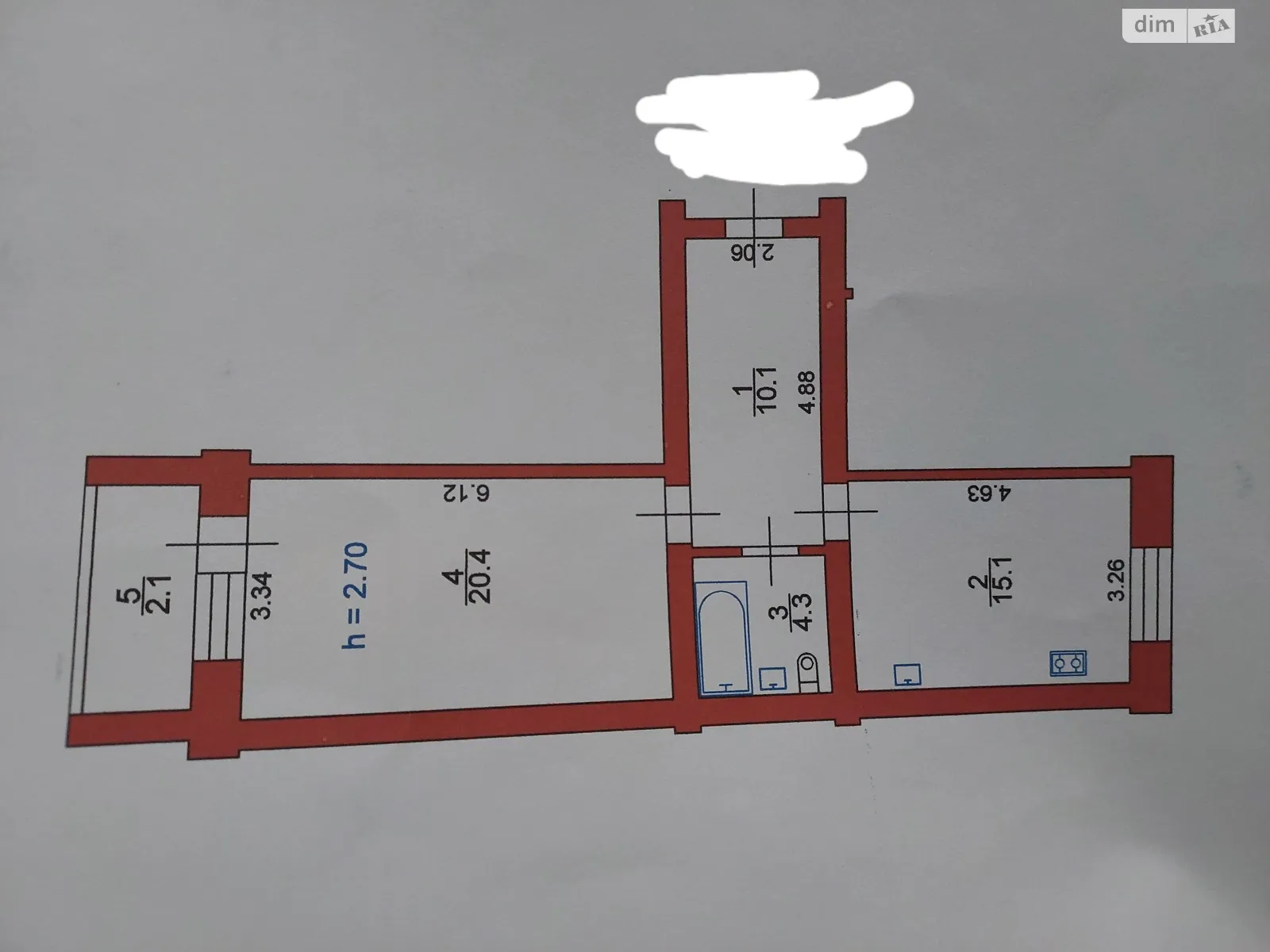 1-комнатная квартира 52 кв. м в Луцке, цена: 58000 $