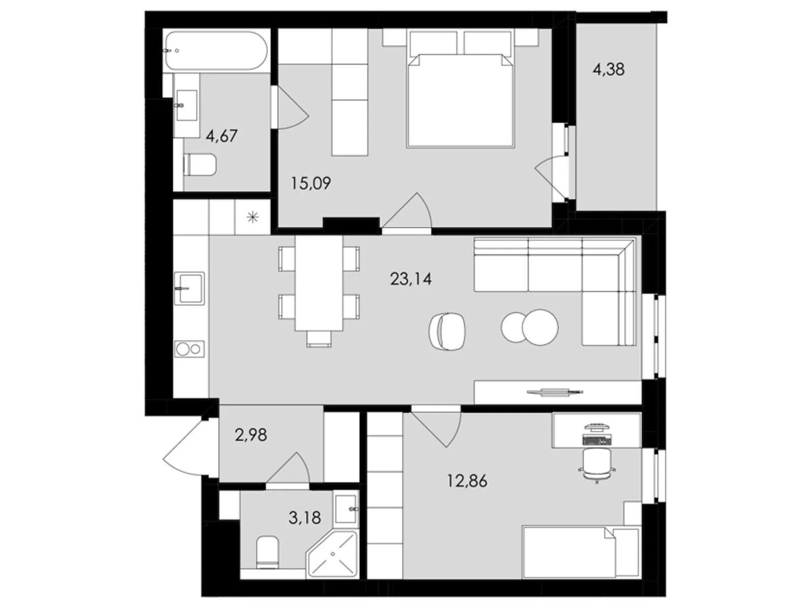 Продается 2-комнатная квартира 64 кв. м в Сокольниках, ул. Героев Майдана