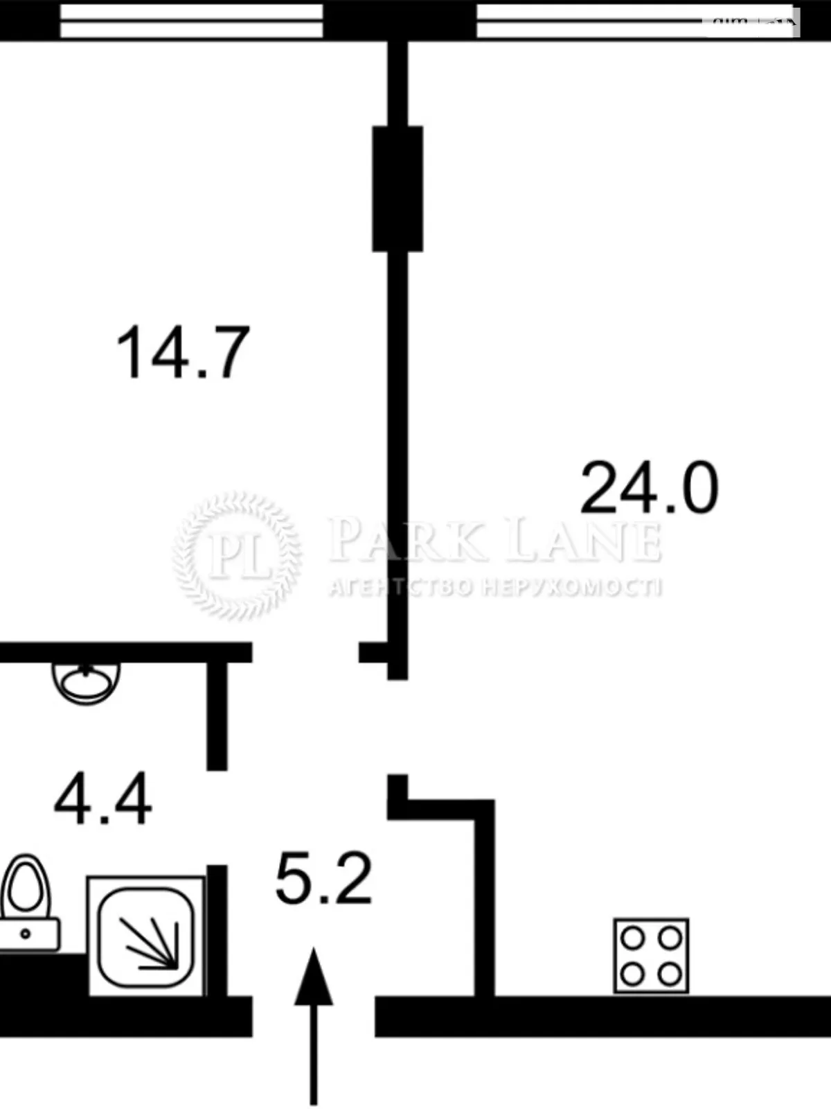 Продается 1-комнатная квартира 47 кв. м в Киеве, наб. Днепровская, 18А