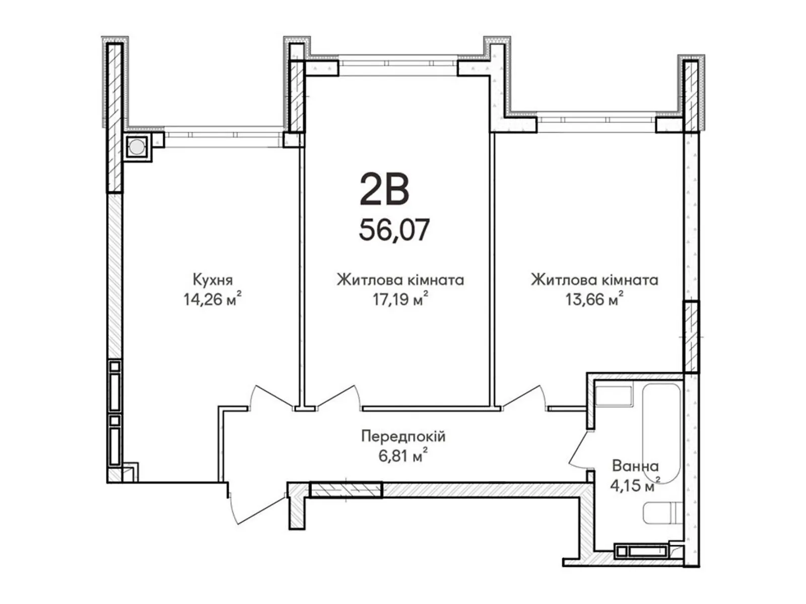 Продається 2-кімнатна квартира 57 кв. м у Ірпені, цена: 51479 $ - фото 1