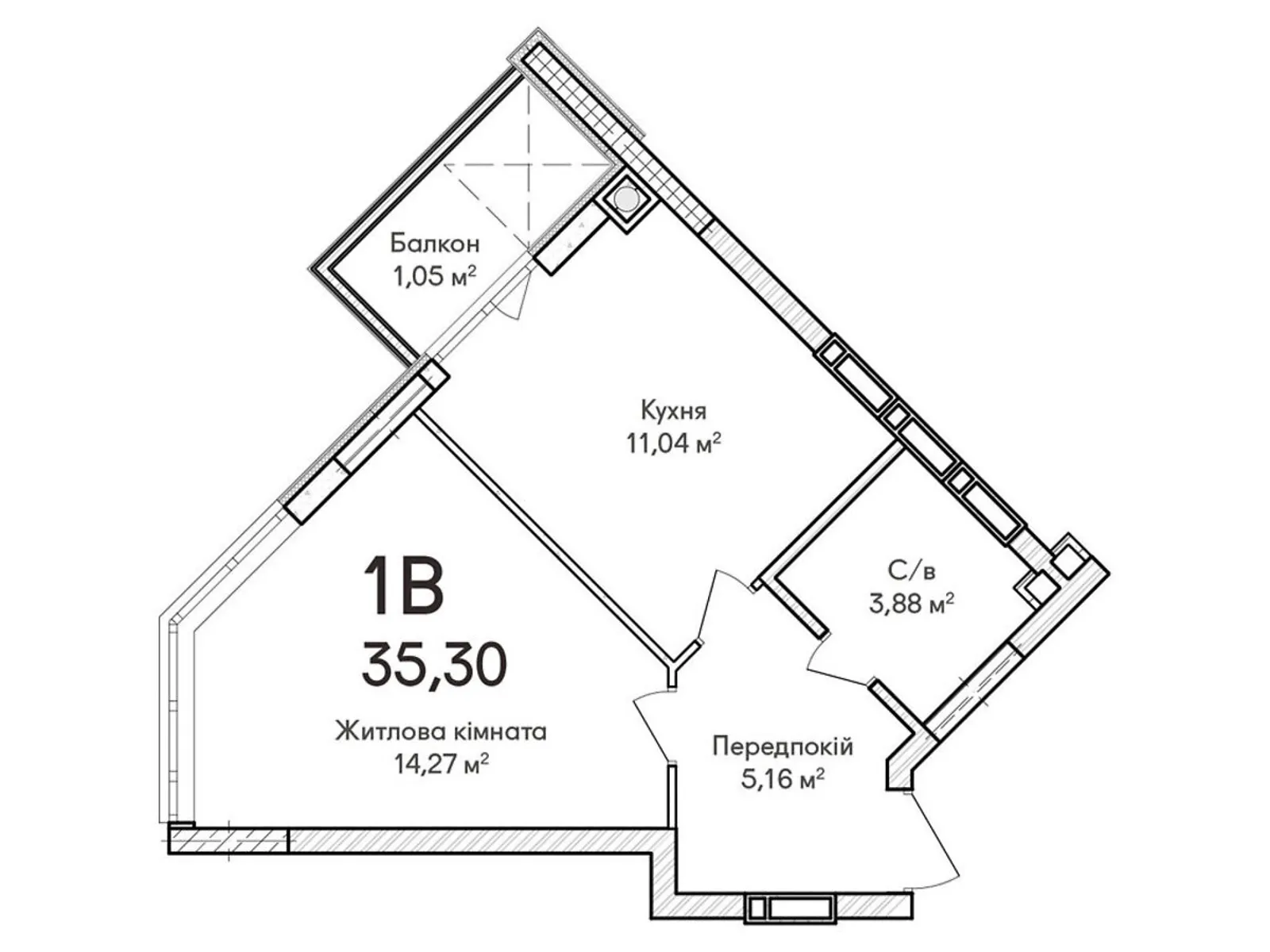 Продается 1-комнатная квартира 35 кв. м в Ирпене, ул. Кобылянской Ольги - фото 1