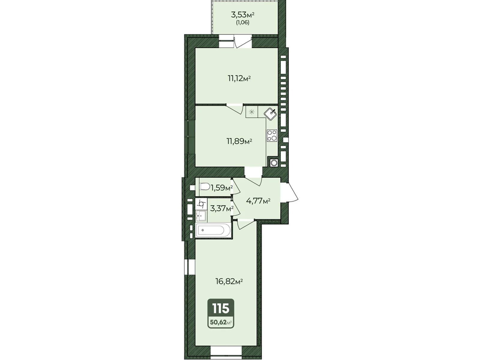 Продается 2-комнатная квартира 50.62 кв. м в Хмельницком, цена: 30410 $