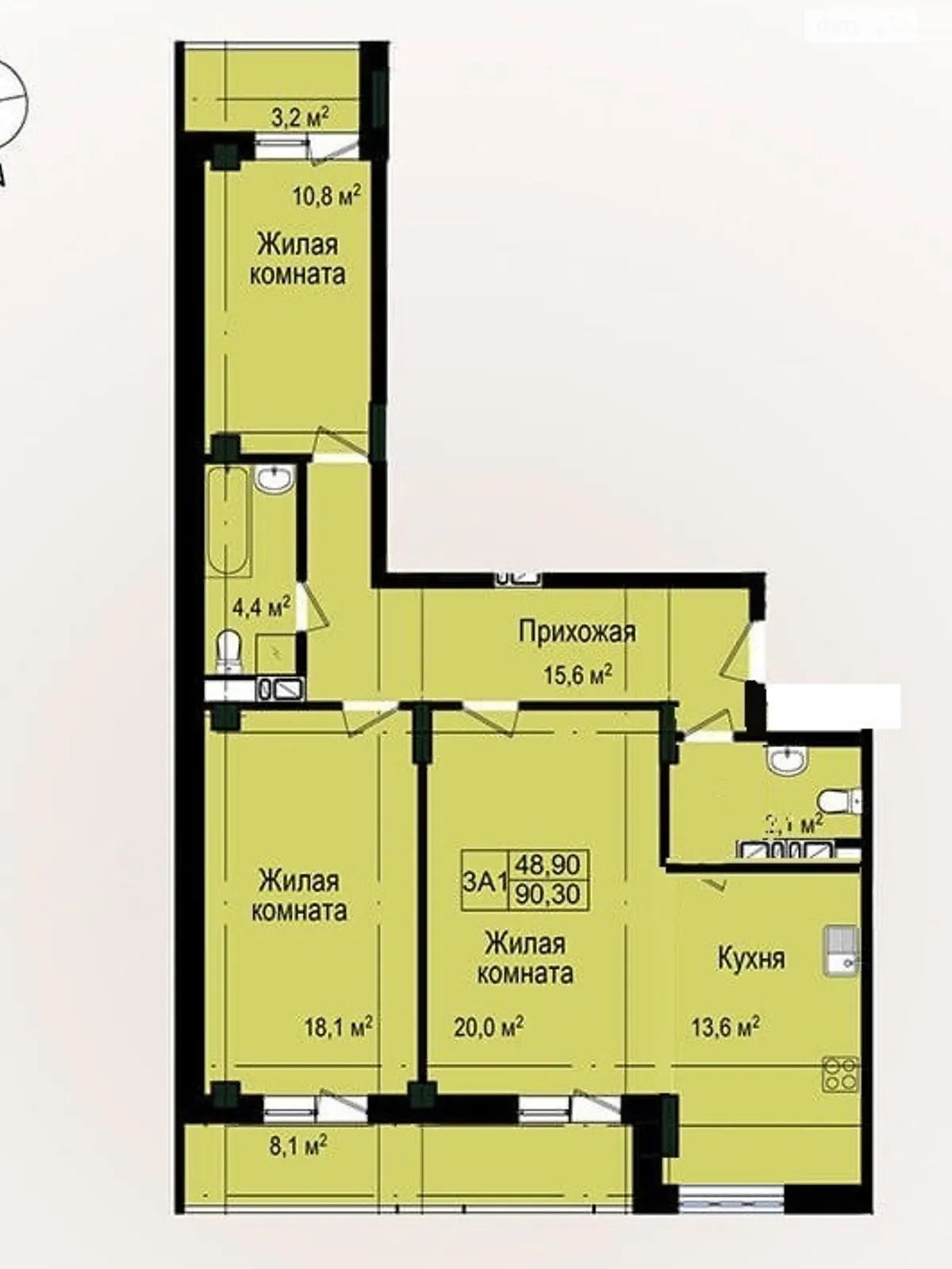 Продается 2-комнатная квартира 97 кв. м в Харькове, просп. Льва Ландау, 160 - фото 1