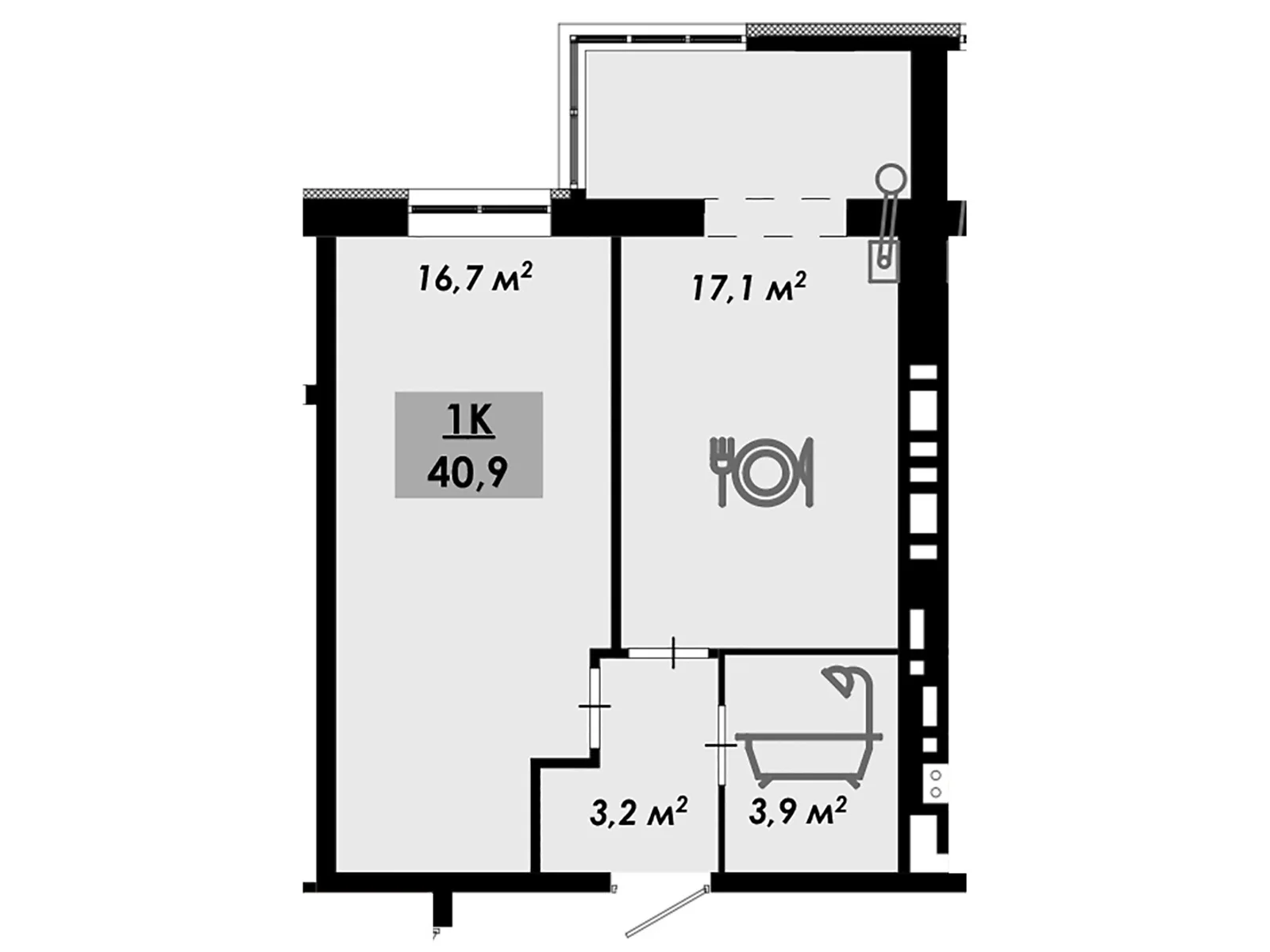 Продается 1-комнатная квартира 41 кв. м в Черкассах, ул. Надпольная, 222 - фото 1