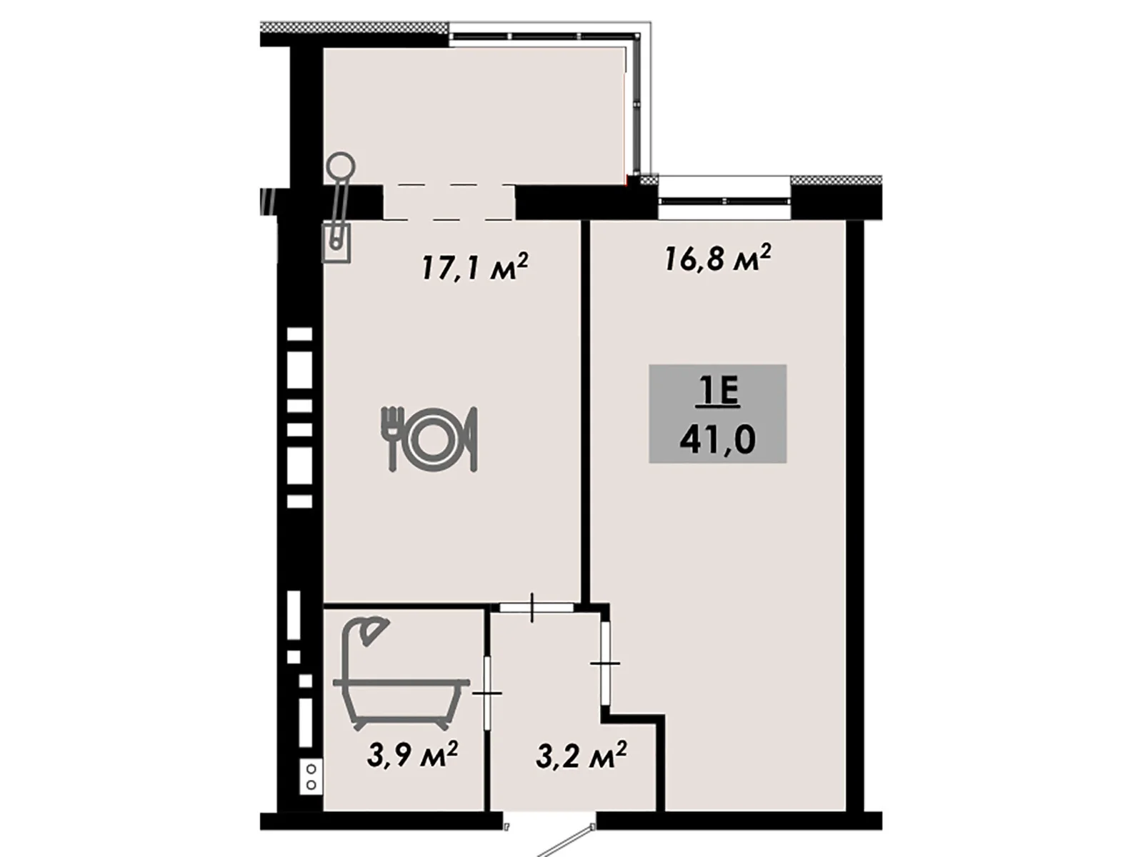 Продается 1-комнатная квартира 41 кв. м в Черкассах, цена: 32800 $ - фото 1