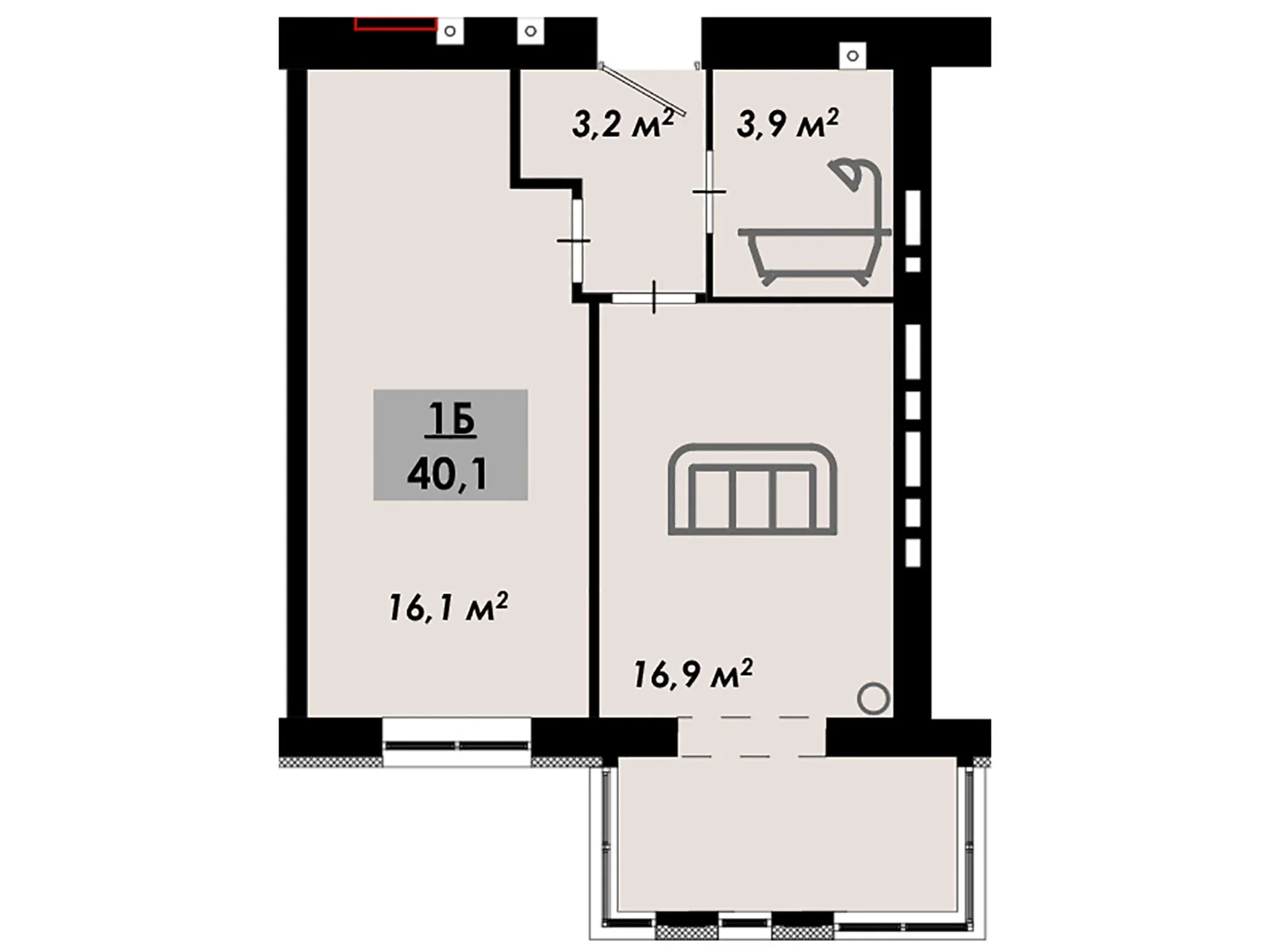 Продается 1-комнатная квартира 40.1 кв. м в Черкассах, ул. Надпольная, 222