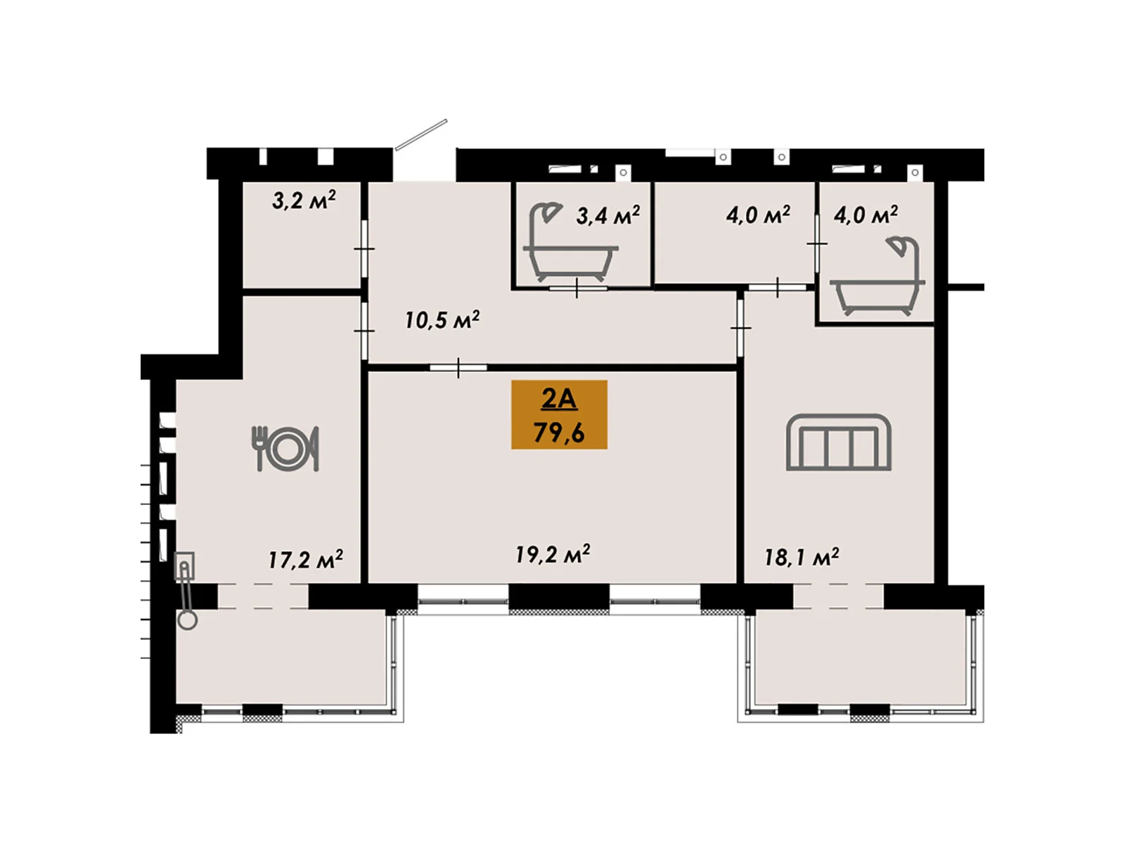 Продается 2-комнатная квартира 79.6 кв. м в Черкассах, цена: 64476 $ - фото 1