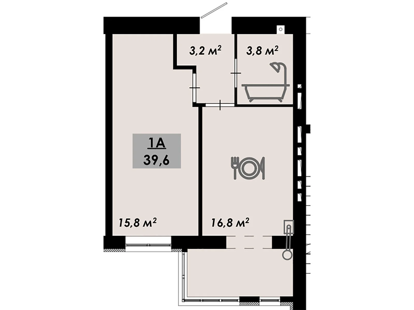 Продается 1-комнатная квартира 39.6 кв. м в Черкассах, ул. Надпольная, 222 - фото 1