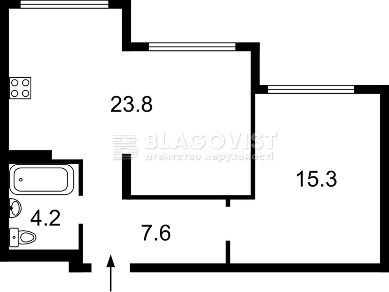 Продается 2-комнатная квартира 51 кв. м в Киеве, ул. Набережно-Рыбальская, 27