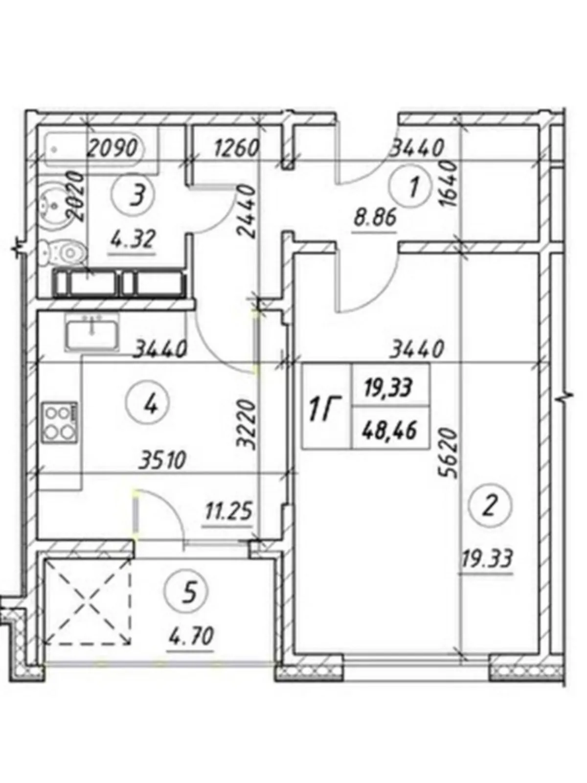 Продается 1-комнатная квартира 49 кв. м в Киеве, ул. Ревуцкого, 54Б - фото 1