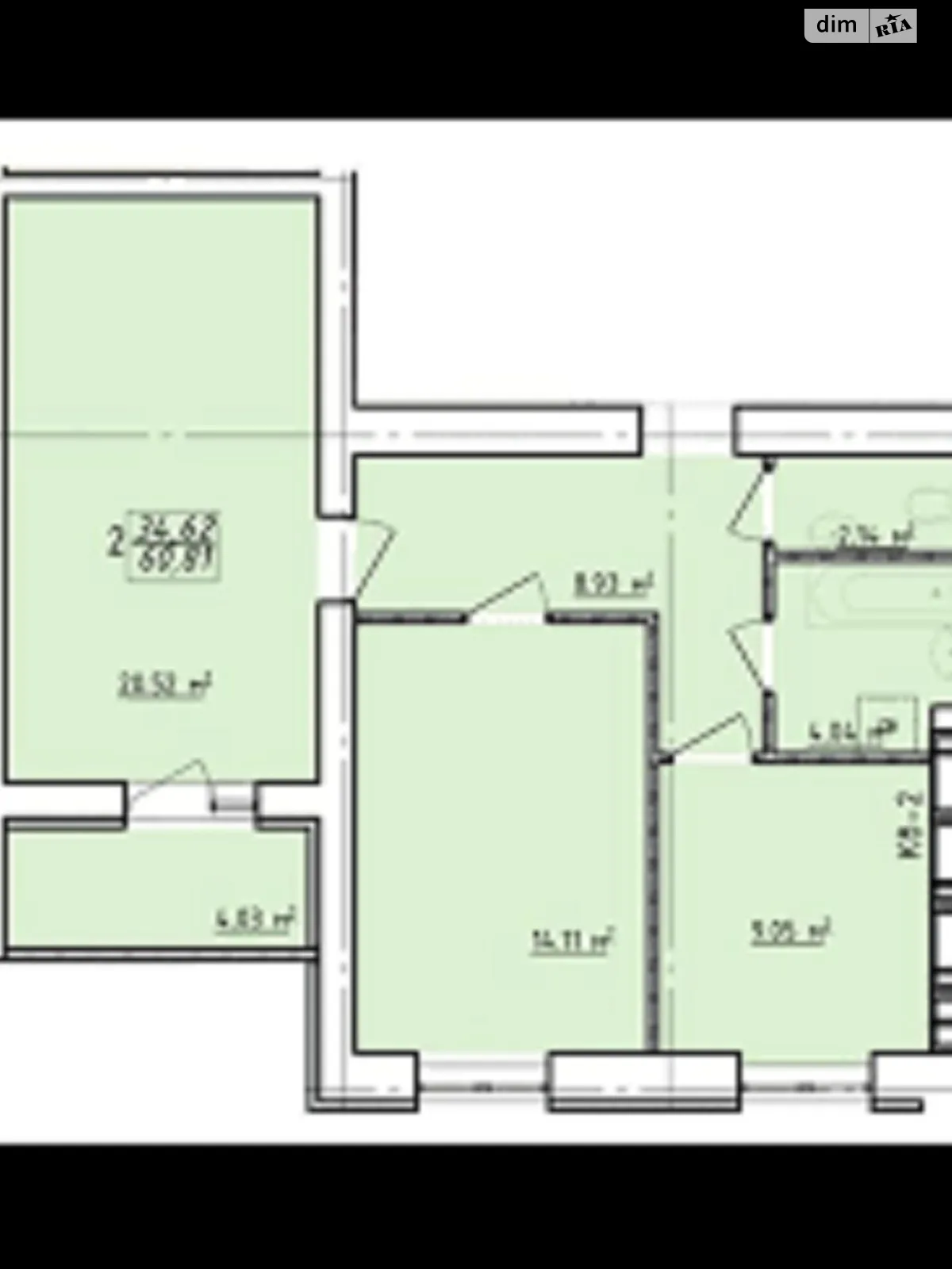 Продается 2-комнатная квартира 61 кв. м в Харькове, ул. Елизаветинская, 2Б - фото 1