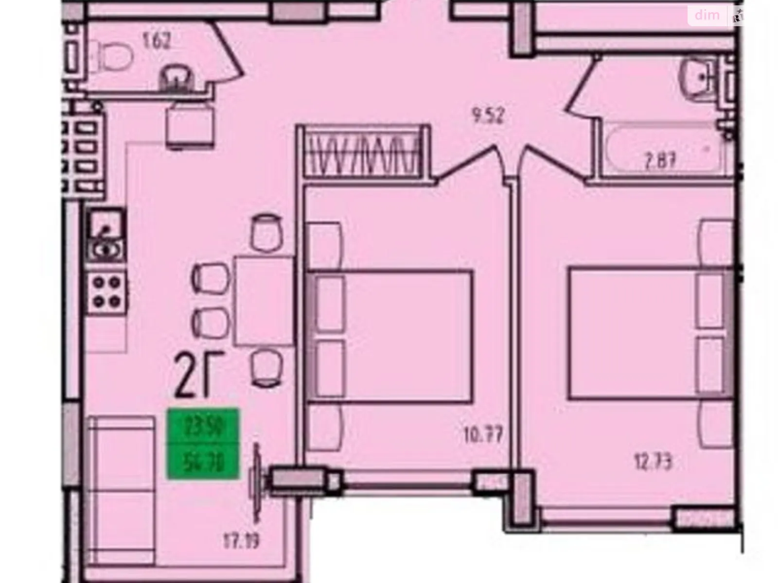 Продается 2-комнатная квартира 57 кв. м в Крыжановка, ул. Марсельская, 33/4