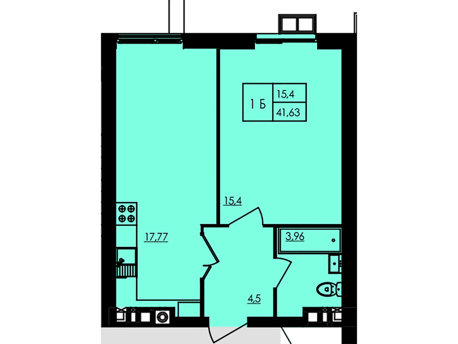 Продается 1-комнатная квартира 41.75 кв. м в Черкассах, цена: 62625 $