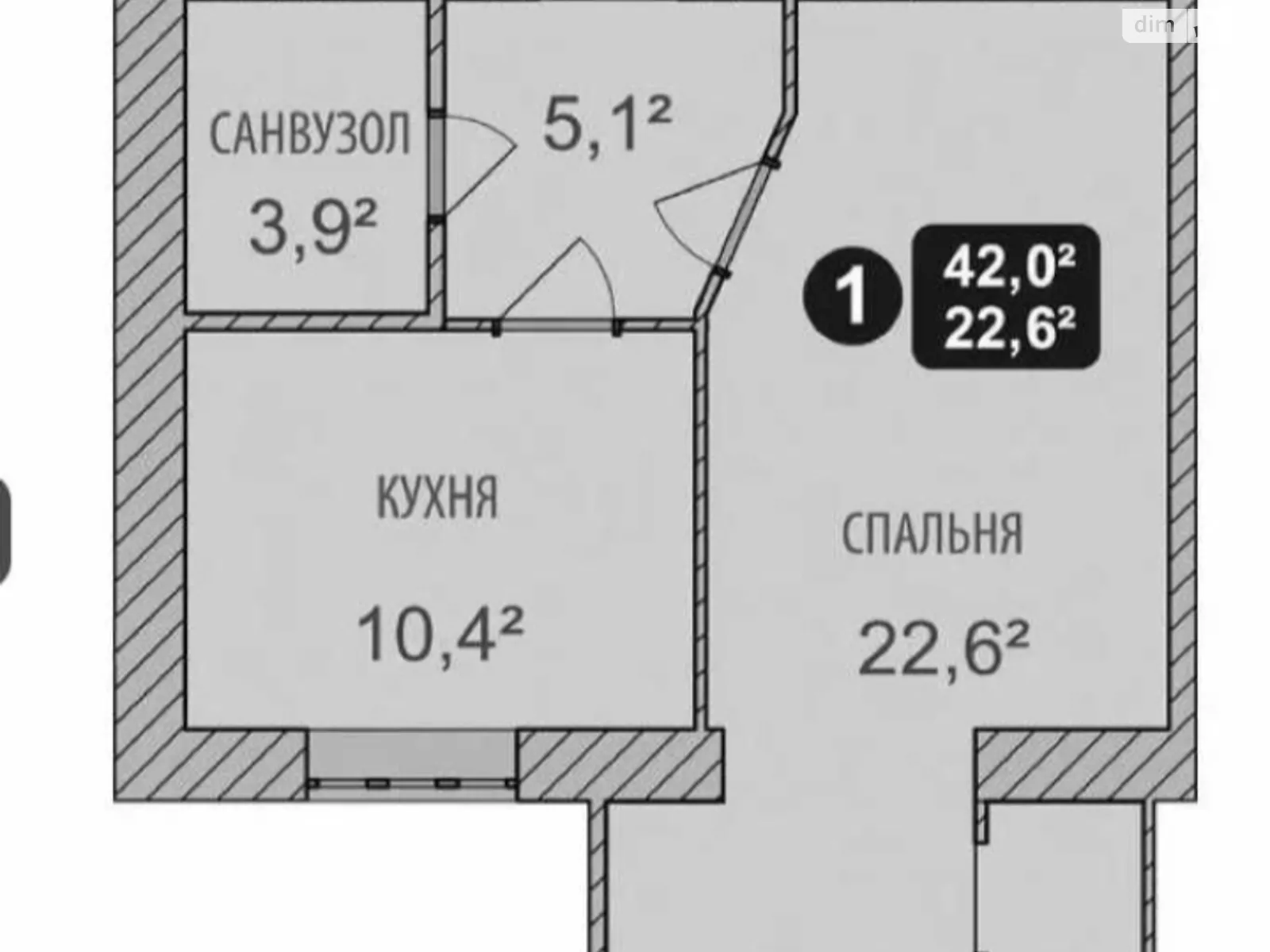 Продается 1-комнатная квартира 42 кв. м в Хмельницком, ул. Озерная