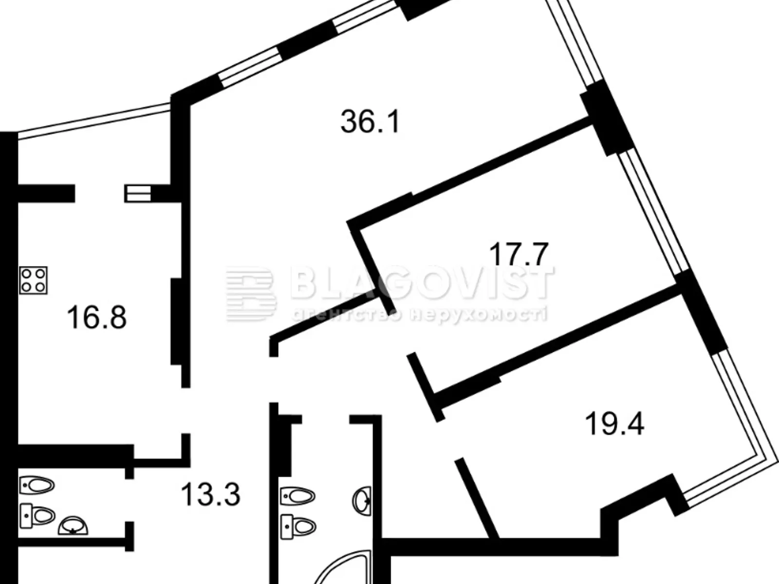 Продается 3-комнатная квартира 133 кв. м в Киеве, ул. Никольско-Слободская, 13 - фото 1