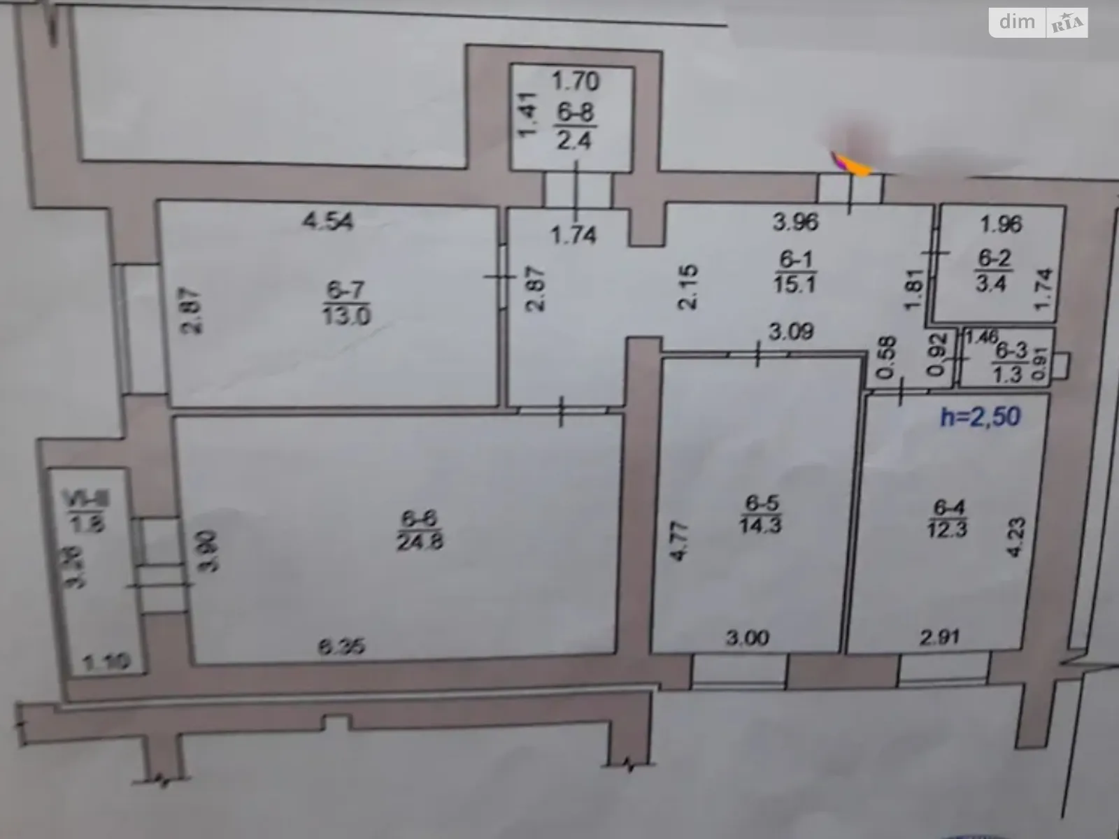 3-комнатная квартира 88 кв. м в Тернополе, ул. Галицкая