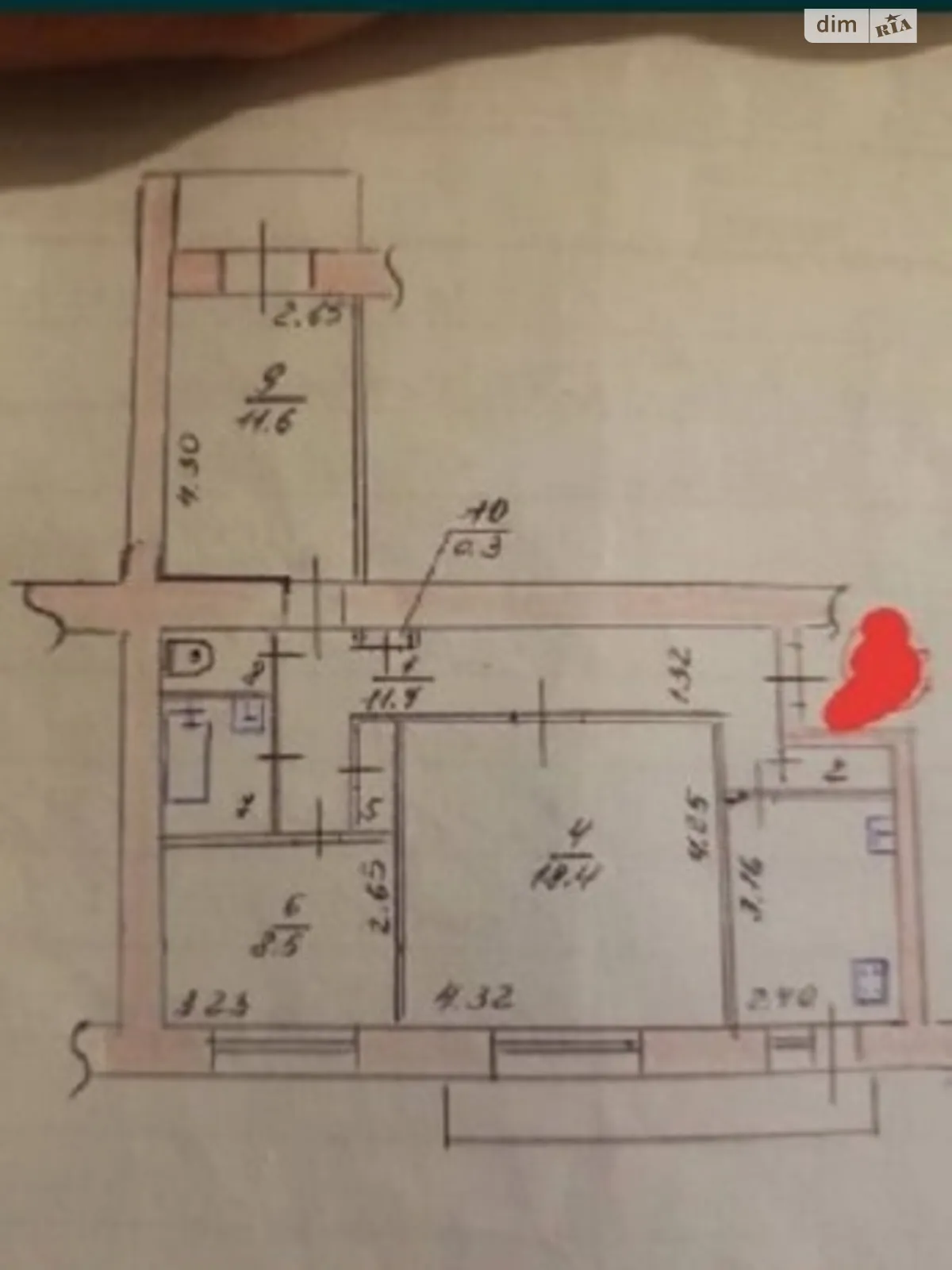 3-комнатная квартира 64 кв. м в Запорожье, бул. Гвардейский