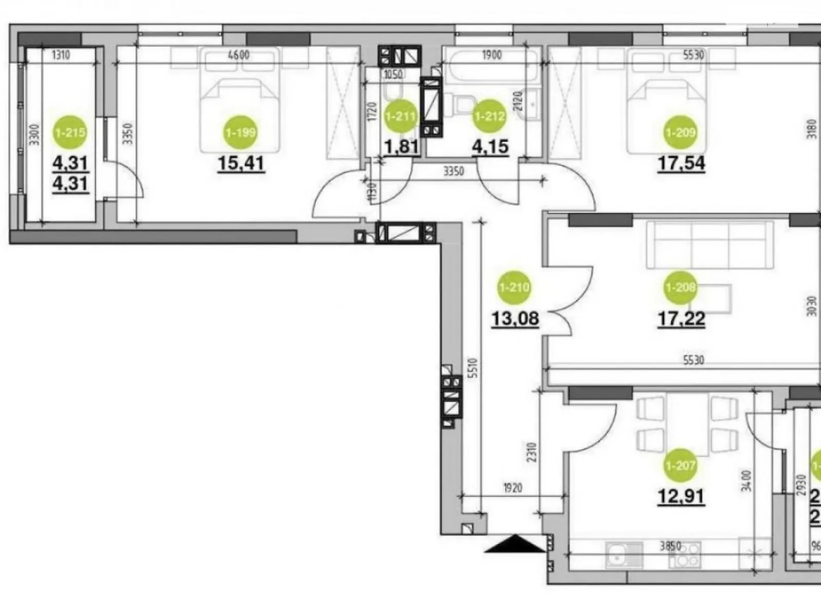 Продается 3-комнатная квартира 95 кв. м в Львове, ул. Рудненская