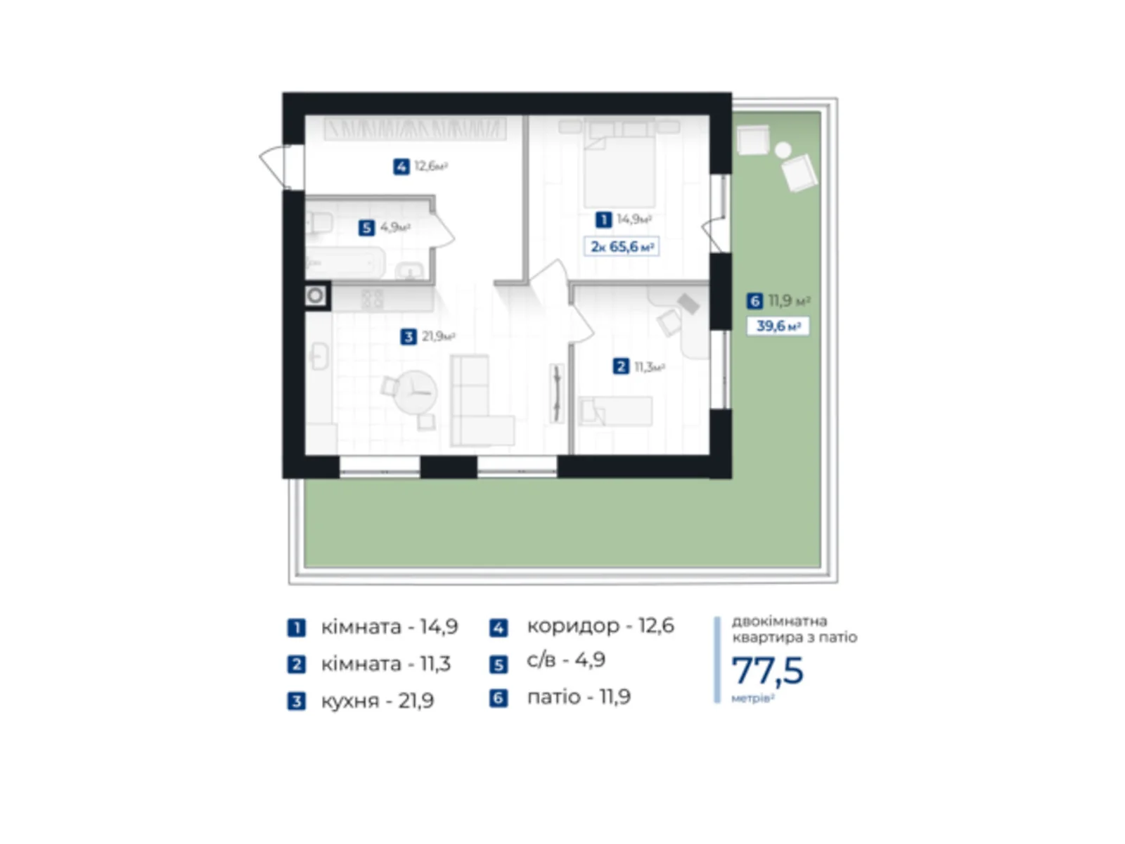 Продается 2-комнатная квартира 77.5 кв. м в Ивано-Франковске, цена: 65875 $