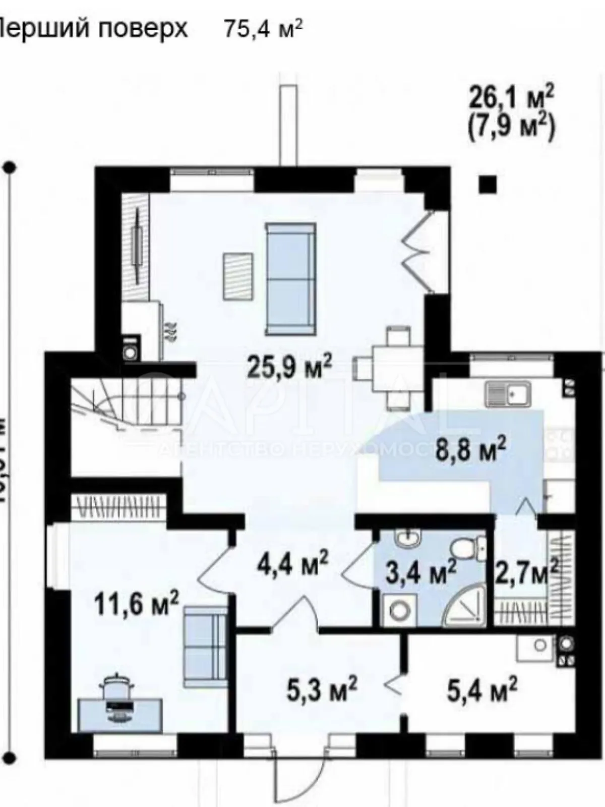 Продается дом на 2 этажа 154 кв. м с камином - фото 3