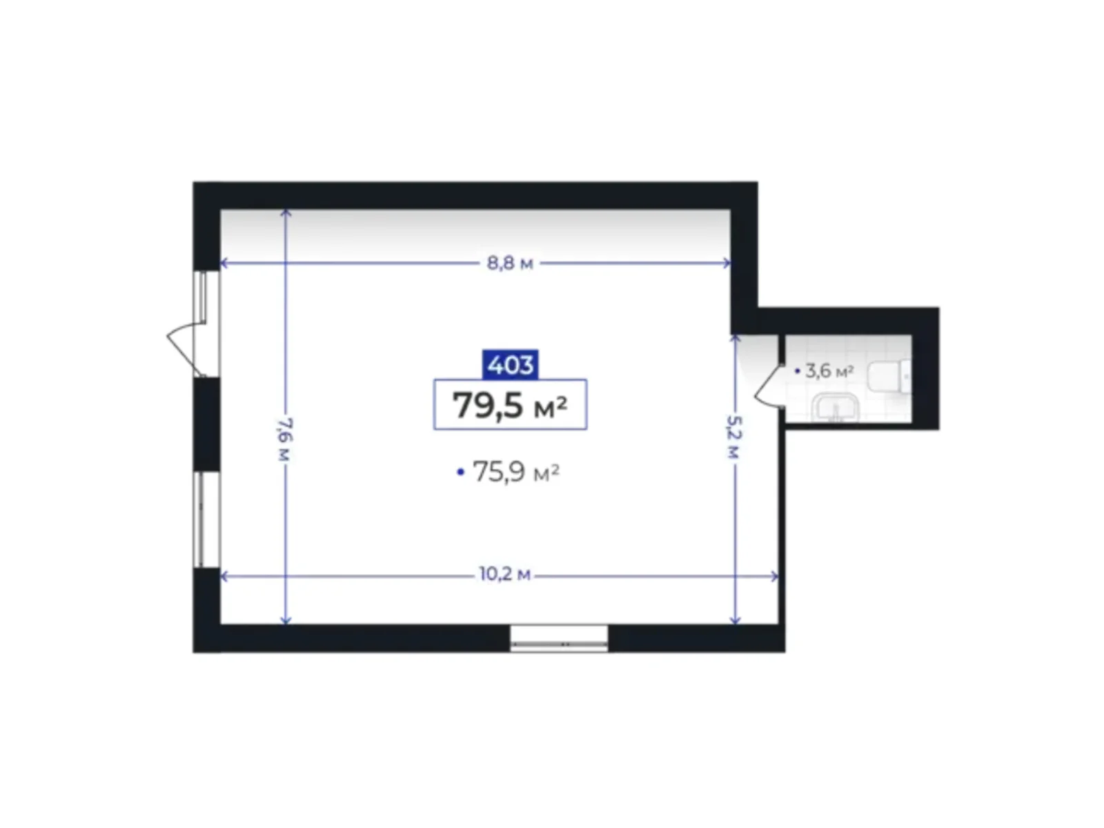 Продается объект сферы услуг 79.5 кв. м в 6-этажном здании, цена: 95400 $ - фото 1