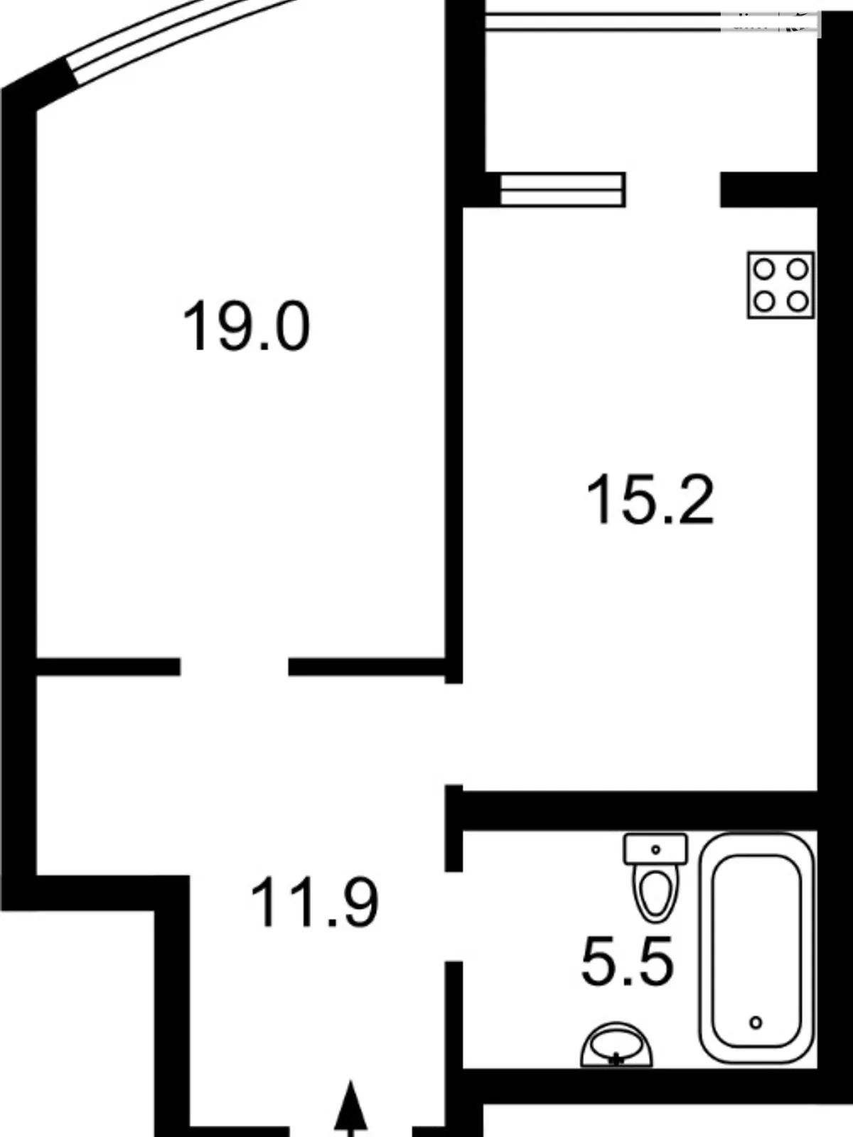 Продается 1-комнатная квартира 55 кв. м в Киеве, ул. Никольско-Слободская, 3Б - фото 1