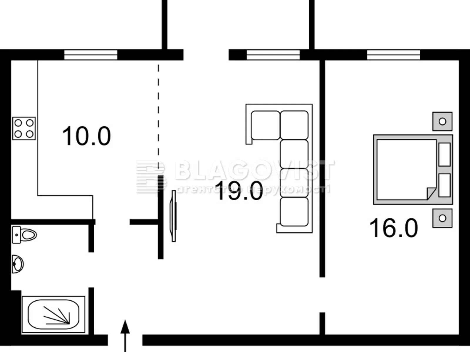 Продается 2-комнатная квартира 52 кв. м в Киеве, ул. Лютеранская, 26/17