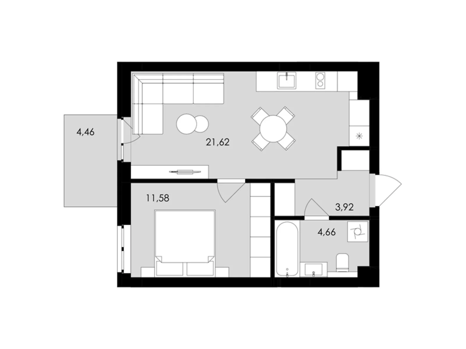 Продается 1-комнатная квартира 43 кв. м в Сокольниках, ул. Героев Майдана