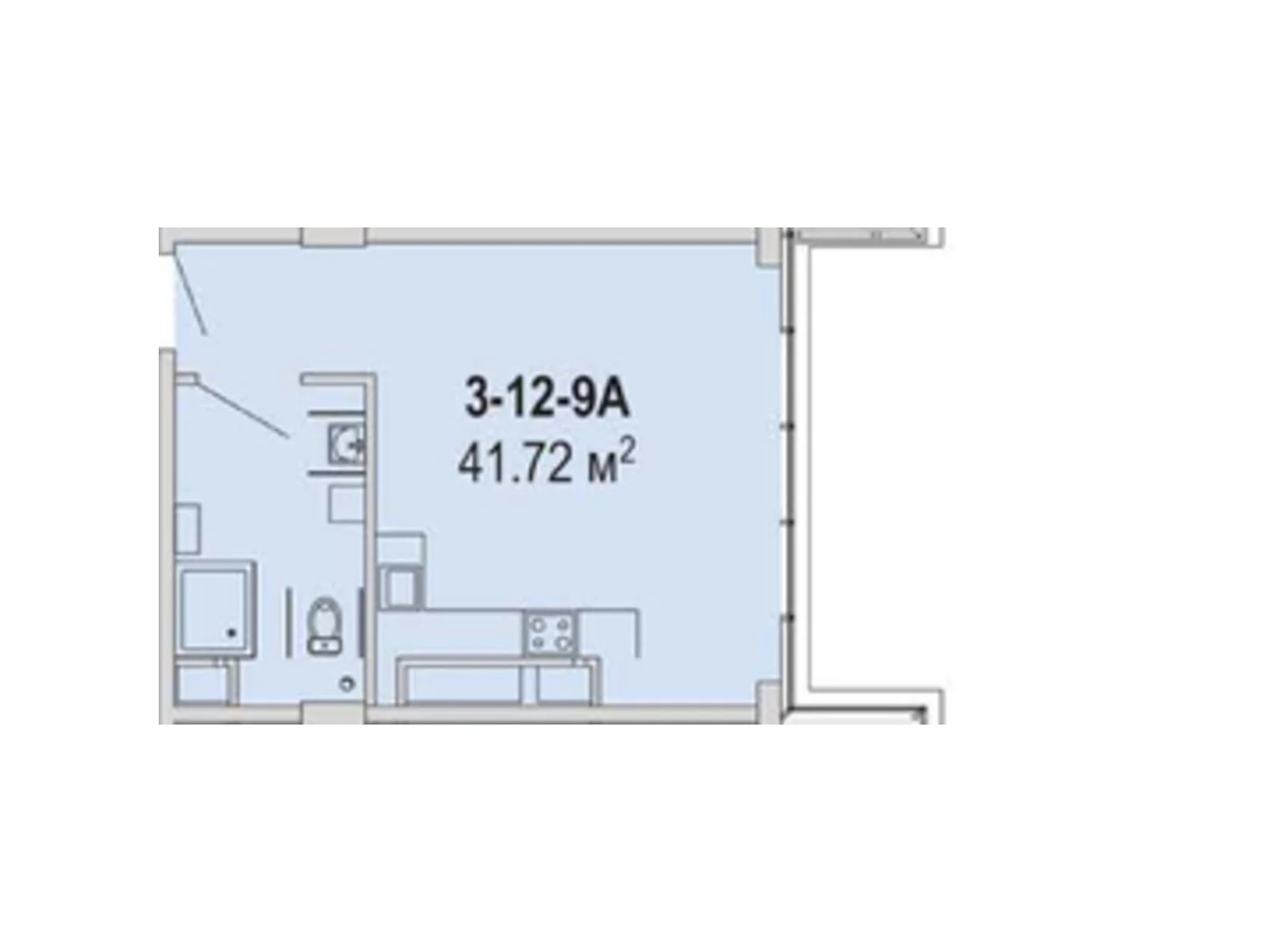 Продается 1-комнатная квартира 41.72 кв. м в Днепре, цена: 76765 $