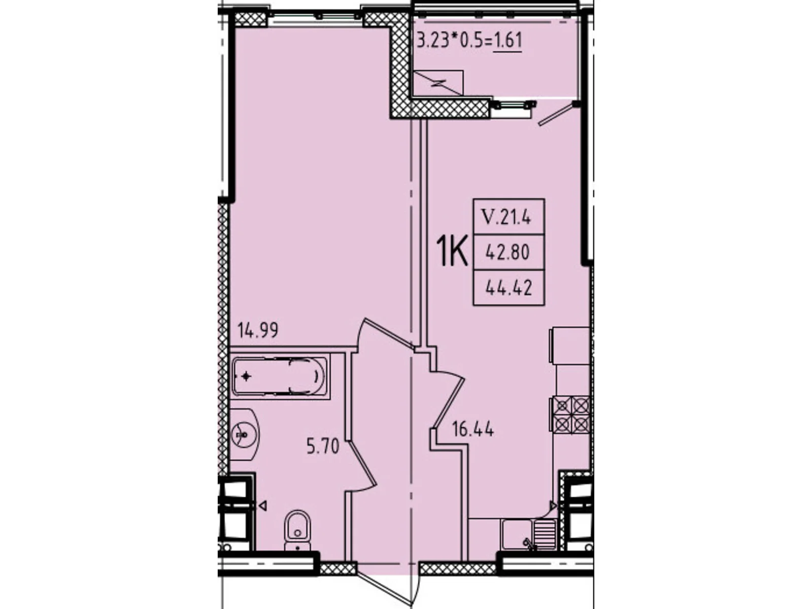 Продается 1-комнатная квартира 44.42 кв. м в Одессе, ул. Генуэзская, 1, 1/1