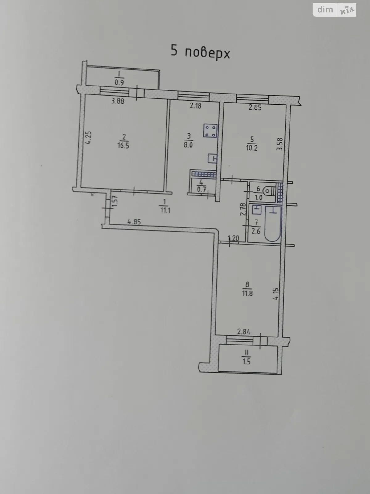 3-комнатная квартира 64.3 кв. м в Тернополе, цена: 55000 $