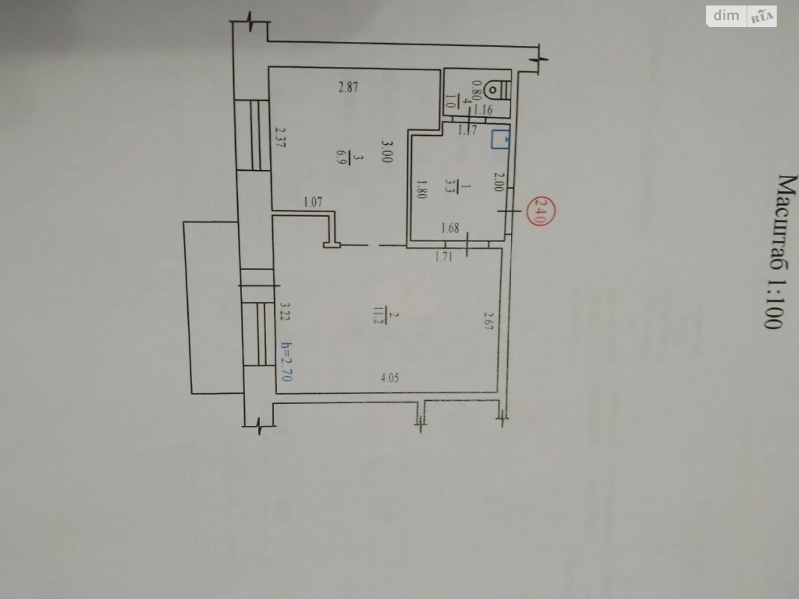 Продається 2-кімнатна квартира 25 кв. м у Полтаві