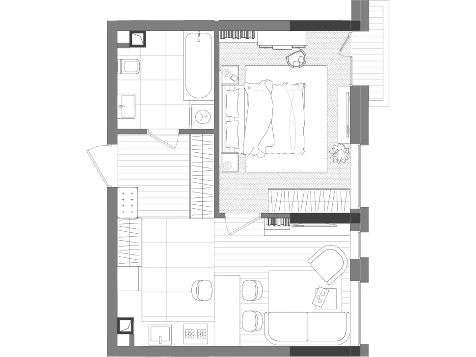 Продается 1-комнатная квартира 42.2 кв. м в Киеве, ул. Дегтяревская, 17-19