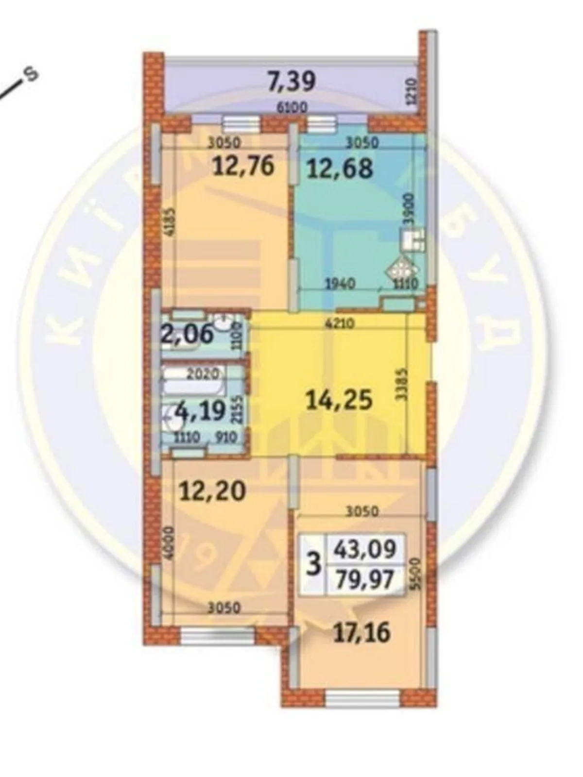 Продается 2-комнатная квартира 80 кв. м в Киеве, ул. Кадетский Гай, 12 - фото 1