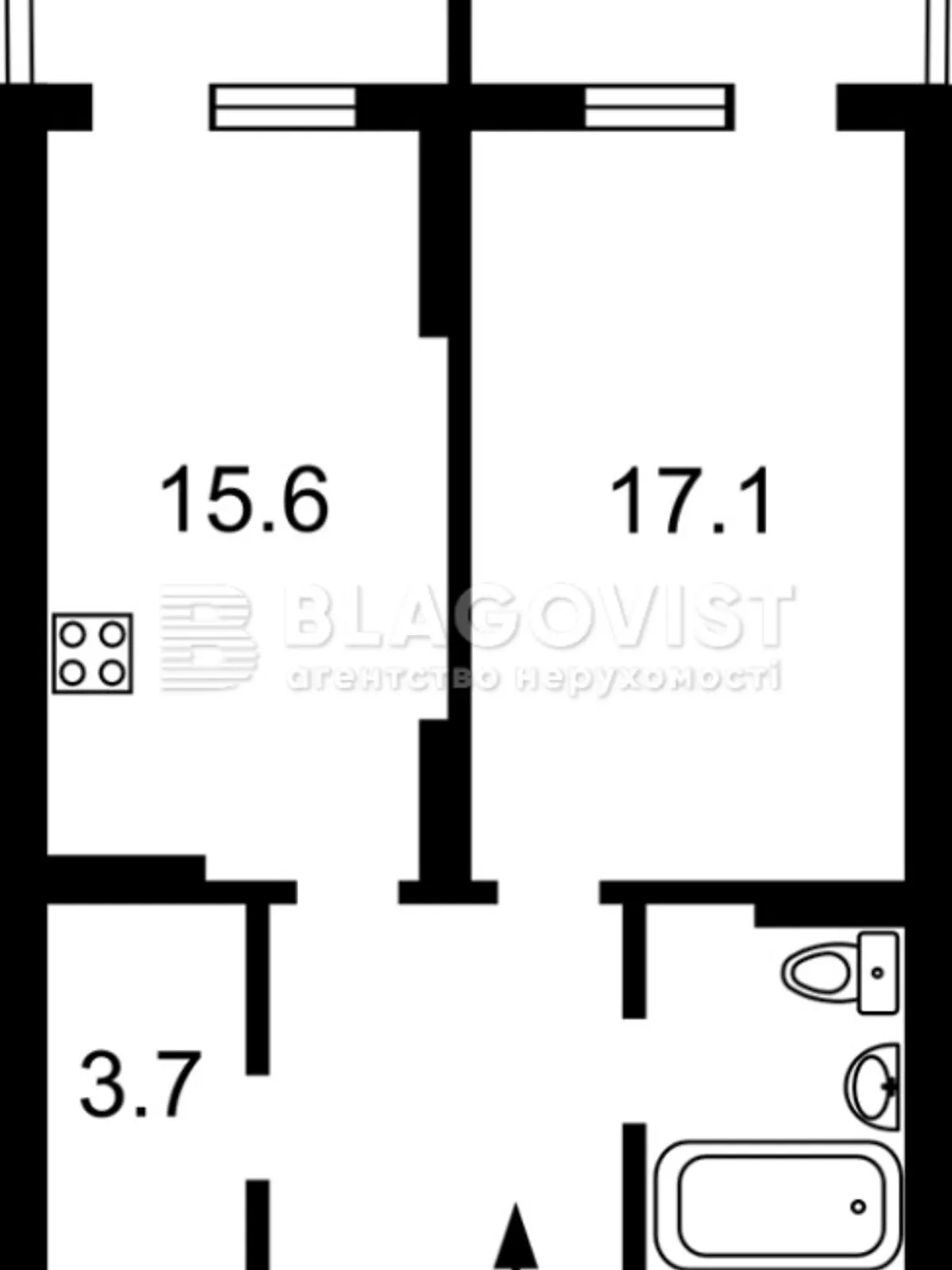 Продается 1-комнатная квартира 50 кв. м в Киеве, ул. Лысогорская, 20 - фото 1