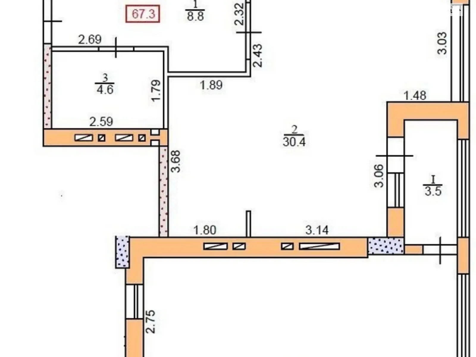 2-комнатная квартира 67 кв. м в Тернополе, ул. Доли - фото 1