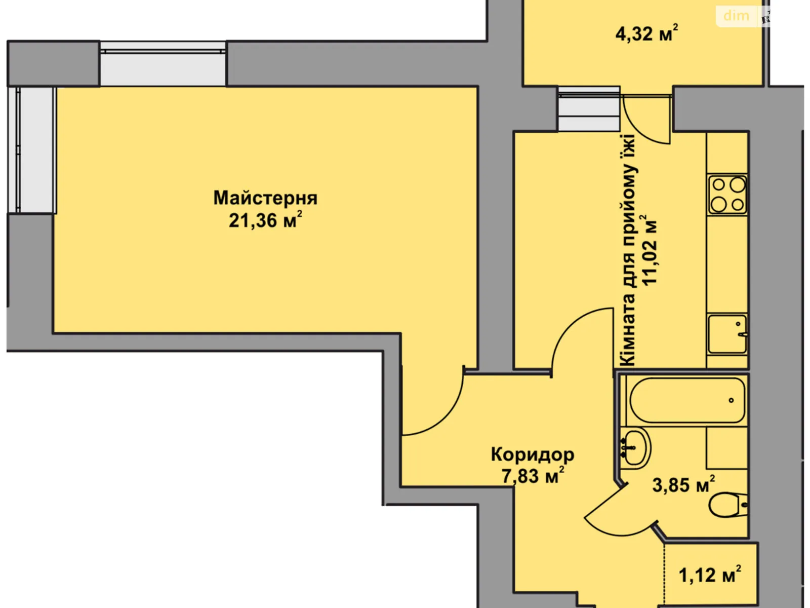 1-комнатная квартира 49 кв. м в Тернополе, ул. Довженко Александра