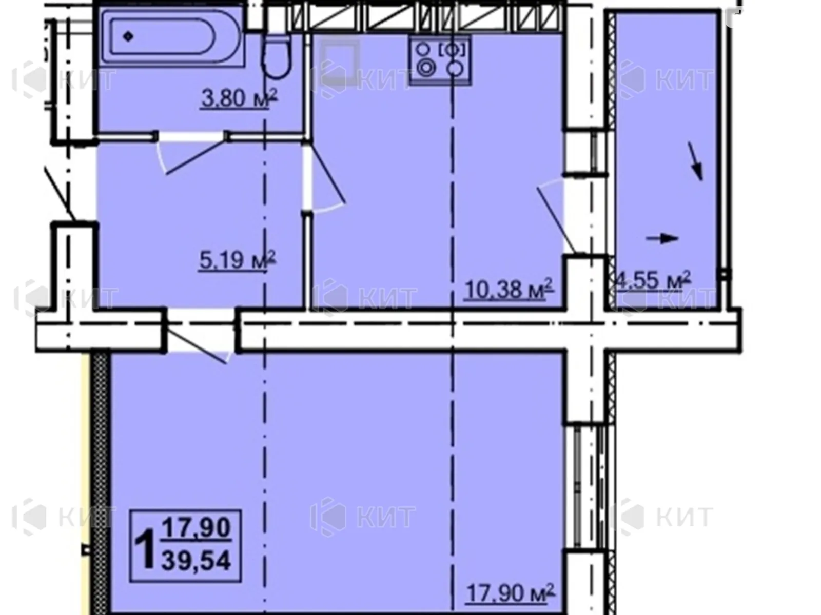 Продается 1-комнатная квартира 40 кв. м в Харькове, просп. Героев Харькова(Московский), 195 - фото 1