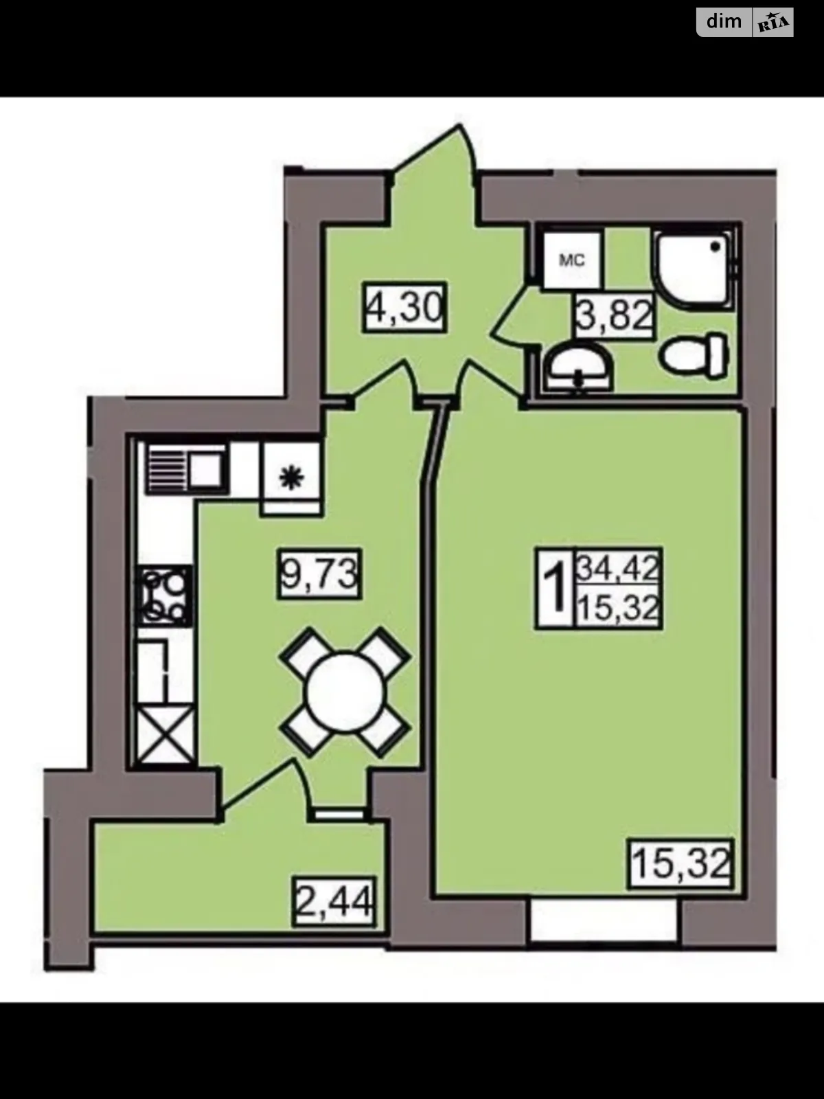 Продается 1-комнатная квартира 35 кв. м в Хмельницком, цена: 18000 $ - фото 1