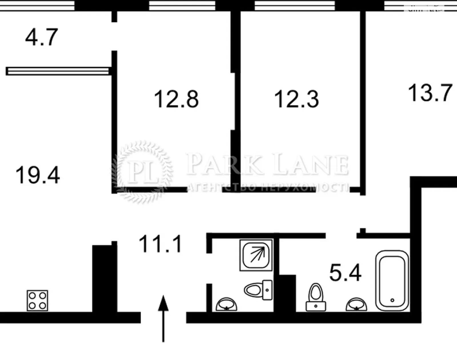 Продается 3-комнатная квартира 82.5 кв. м в Киеве, наб. Днепровская, 20Б