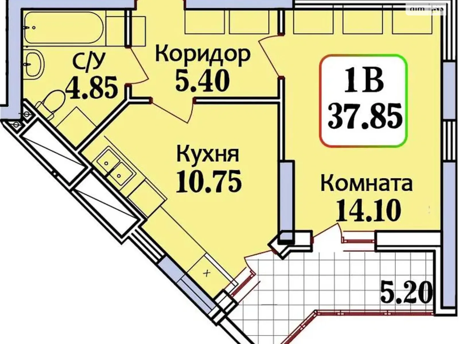 Продается 1-комнатная квартира 38 кв. м в Одессе, ул. Героев Крут