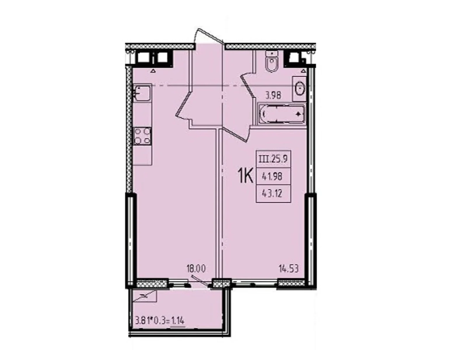 Продається 1-кімнатна квартира 43.12 кв. м у Одесі, вул. Генуезька, 1/1 - фото 1