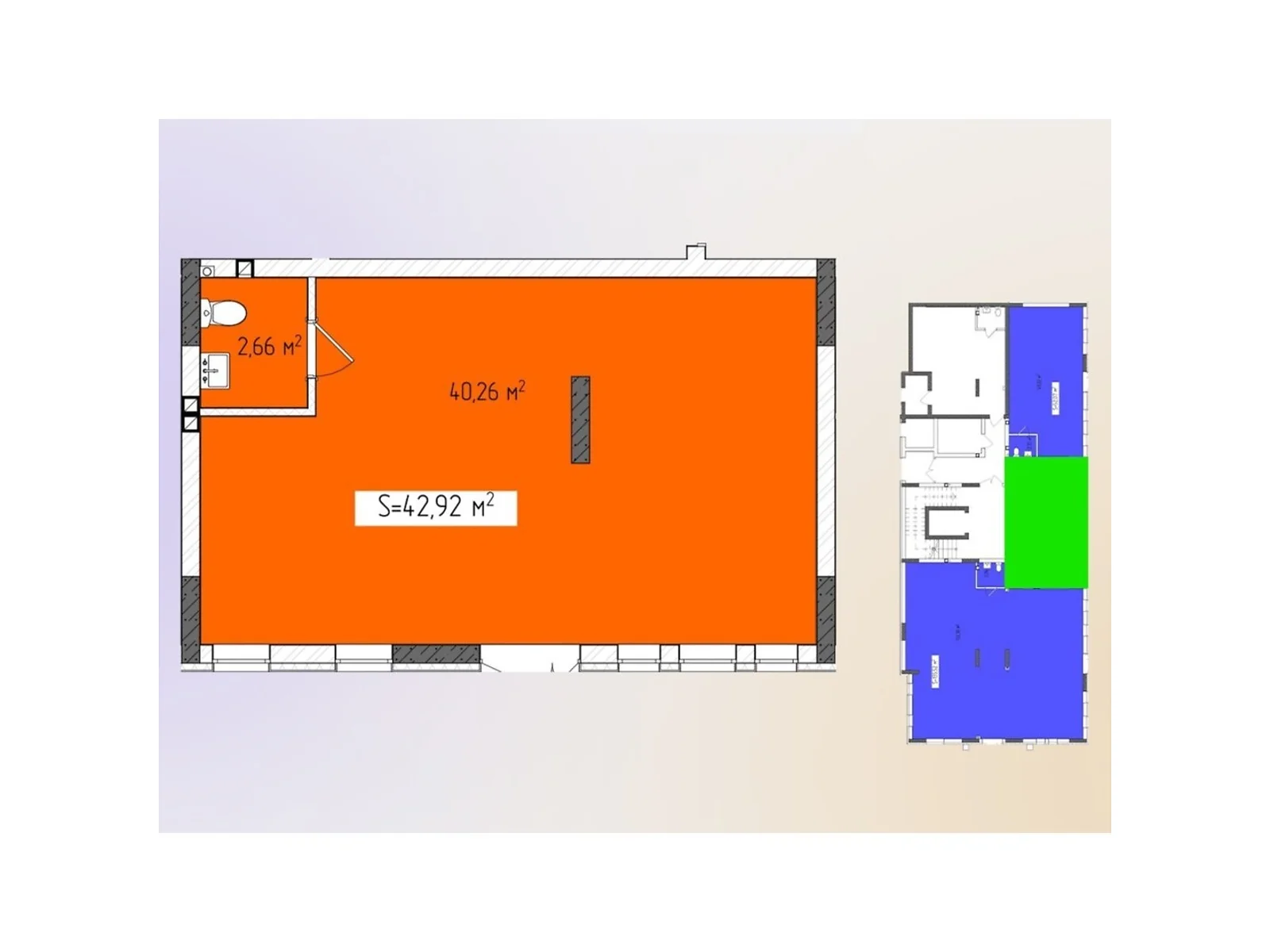 Продается офис 42.22 кв. м в бизнес-центре, цена: 54886 $