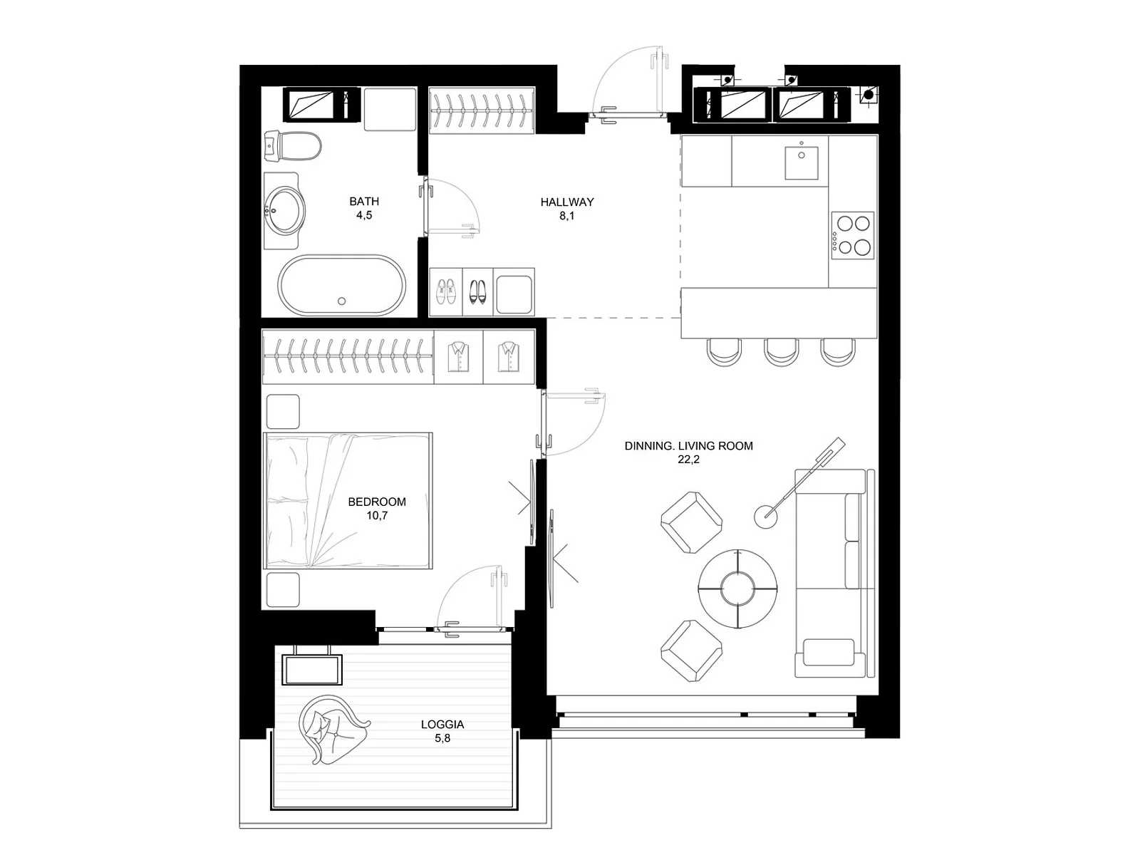 Продается 1-комнатная квартира 48.4 кв. м в Киеве, ул. Драгоманова