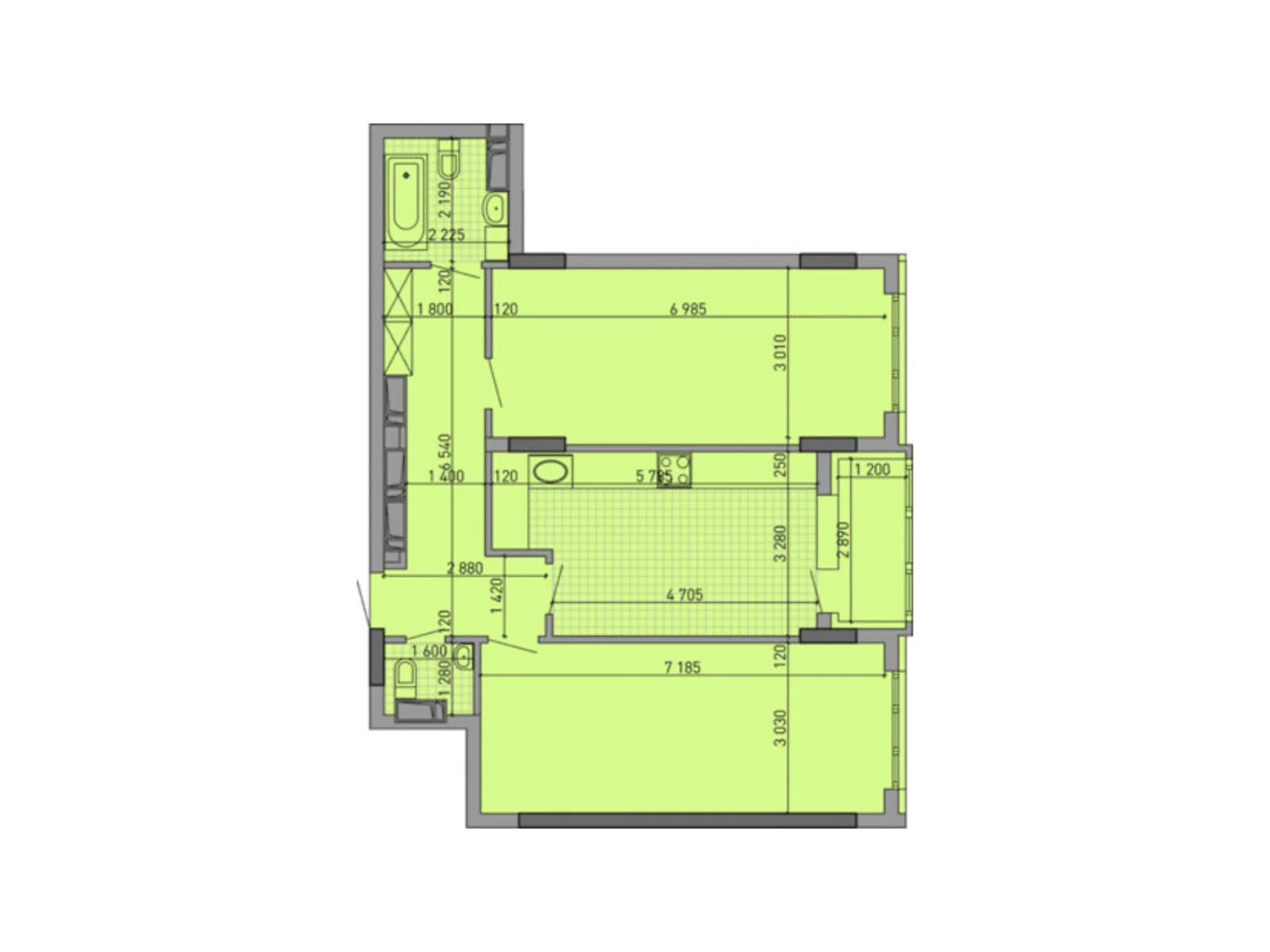 Продается 2-комнатная квартира 82.31 кв. м в Киеве, ул. Вышгородская, 45 - фото 1