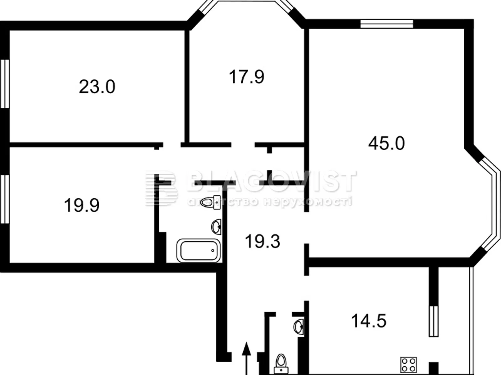 Продается 1-комнатная квартира 150 кв. м в Киеве, ул. Зои Бутенко(Сеченова), 7А