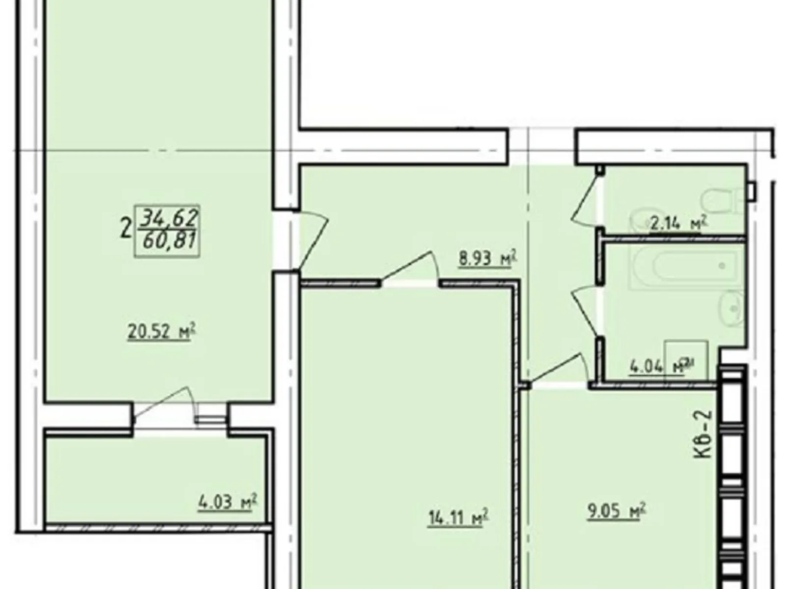 Продается 2-комнатная квартира 61.08 кв. м в Харькове, ул. Елизаветинская, 2Б